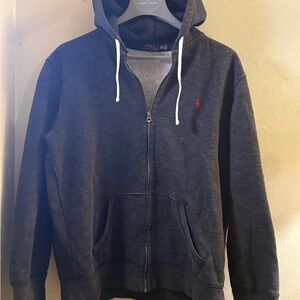 Ralph Lauren Men's Dark Gray Zip-Up Hoodie